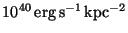 $10^{40}\rm{\,erg\,s^{-1}\,
kpc^{-2}}$