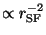 $\propto r_{\rm SF}^{-2}$