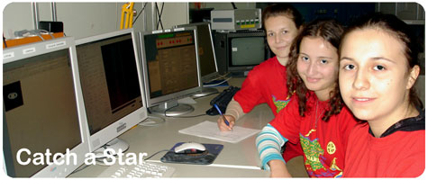 Catch a Star winners at 3.5 m telescope control room